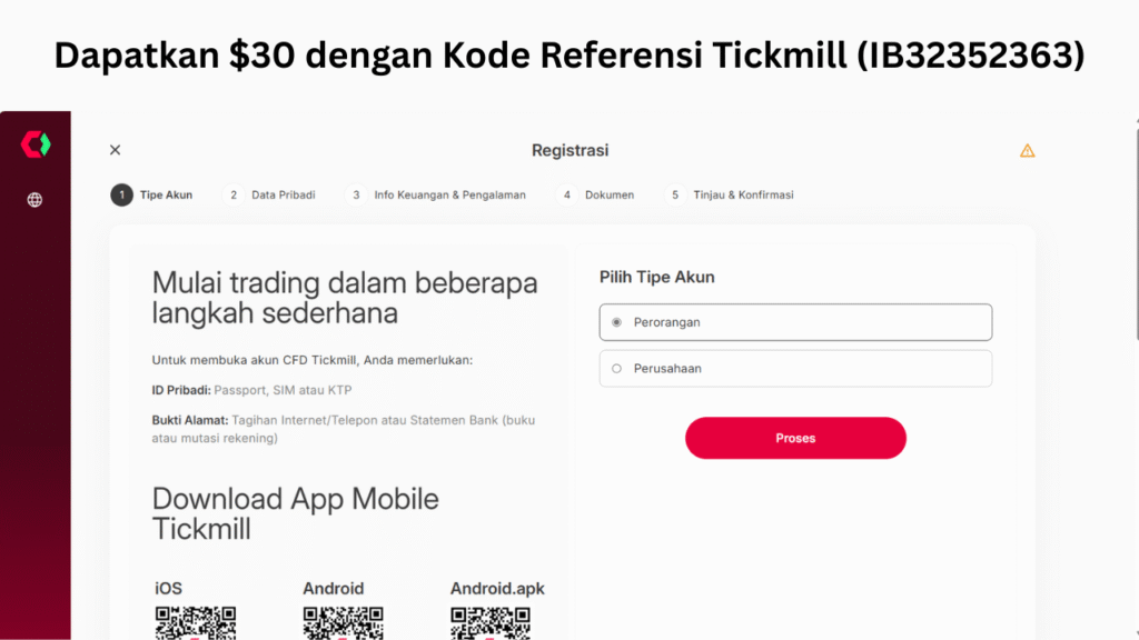 Login : Kode Referensi Tickmill