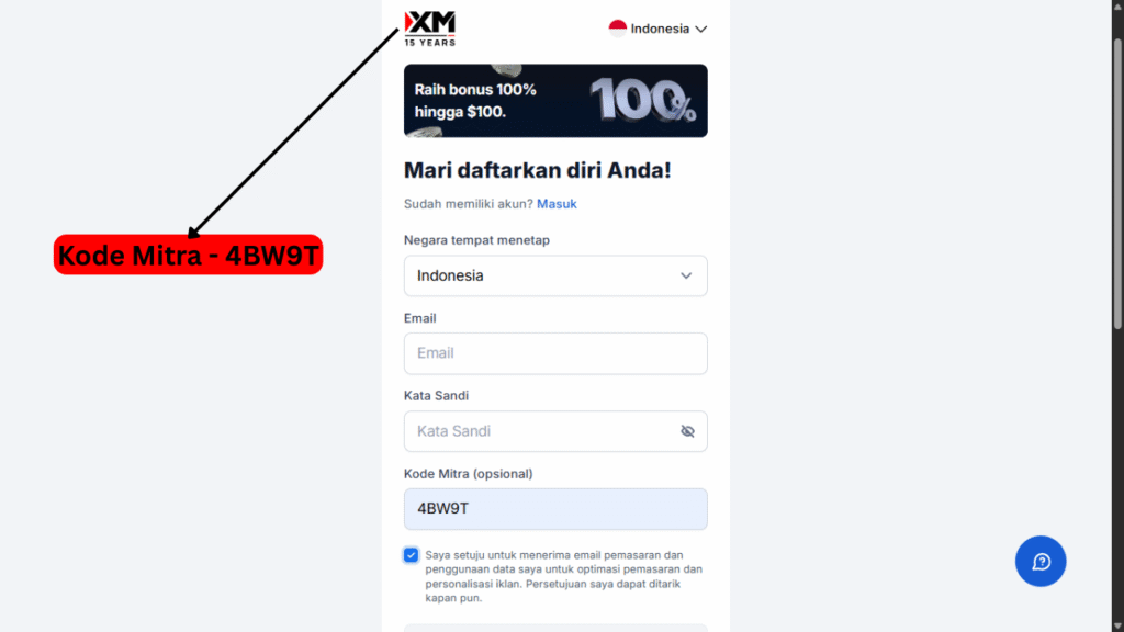 Kode mitra XM 4BW9T: Dapatkan Bonus €4000 + 20% Diskon