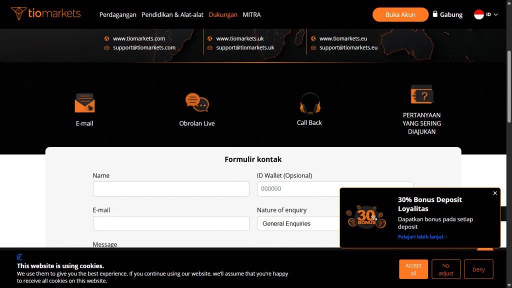 Kode referal Tio Markets FRIEND179413 – Bonus €100 +30%