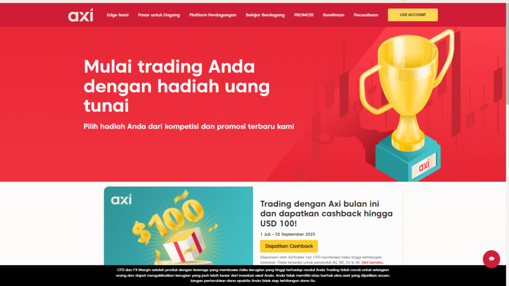 Kode Mitra Axi [36981] – Dapatkan Bonus €100 + 30% Diskon