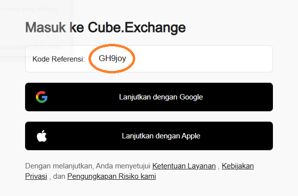 Kode Referral Cube Exchange
